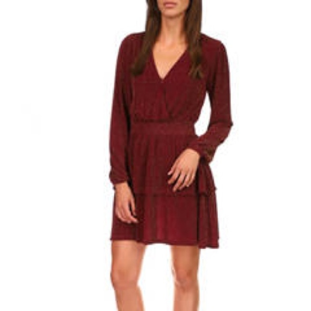 Michael Kors deep red dress.